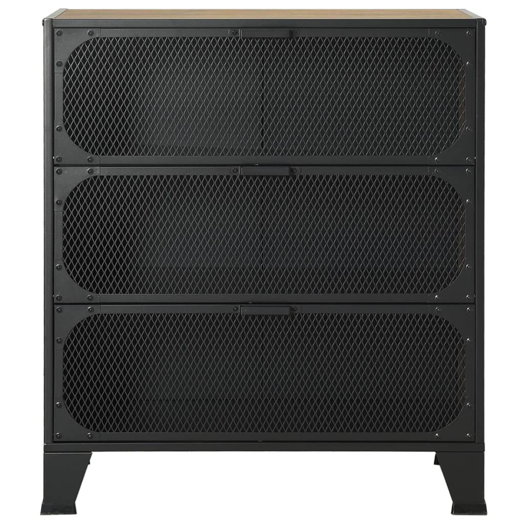 vidaXL Aufbewahrungsschrank Rustikal Braun 72x36x82 cm Metall und MDF