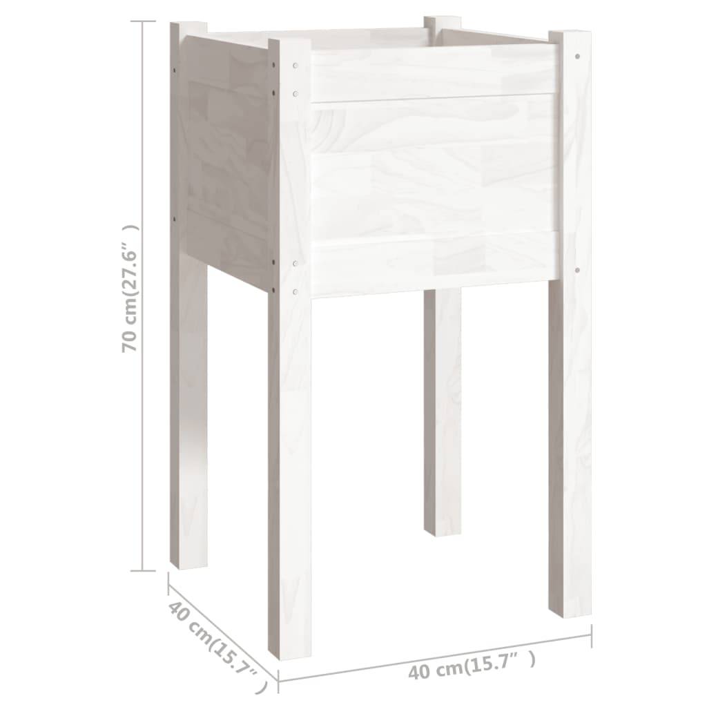 vidaXL Pflanzkübel Weiß 40x40x70 cm Massivholz Kiefer
