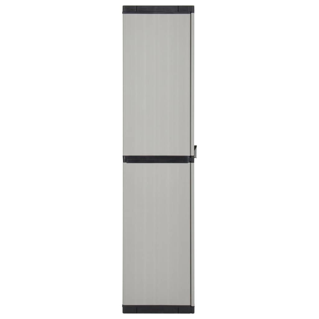 vidaXL Garten-Lagerschrank mit 3 Böden Grau & Schwarz 68x40x168 cm