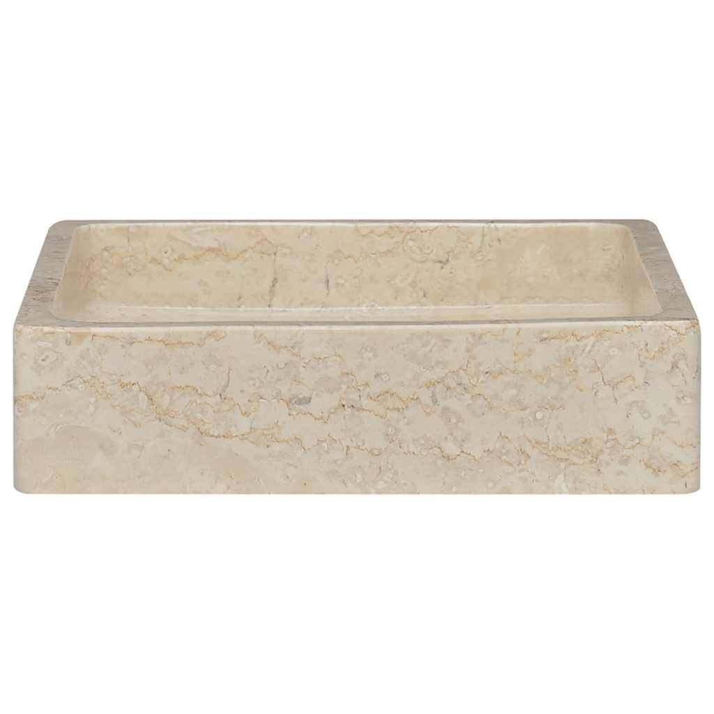 vidaXL Waschbecken Creme 40x40x10 cm Marmor