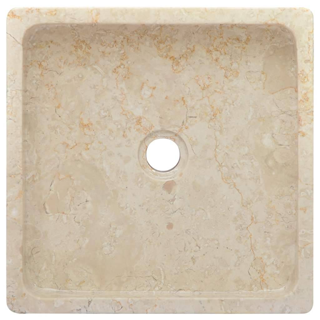 vidaXL Waschbecken Creme 40x40x10 cm Marmor
