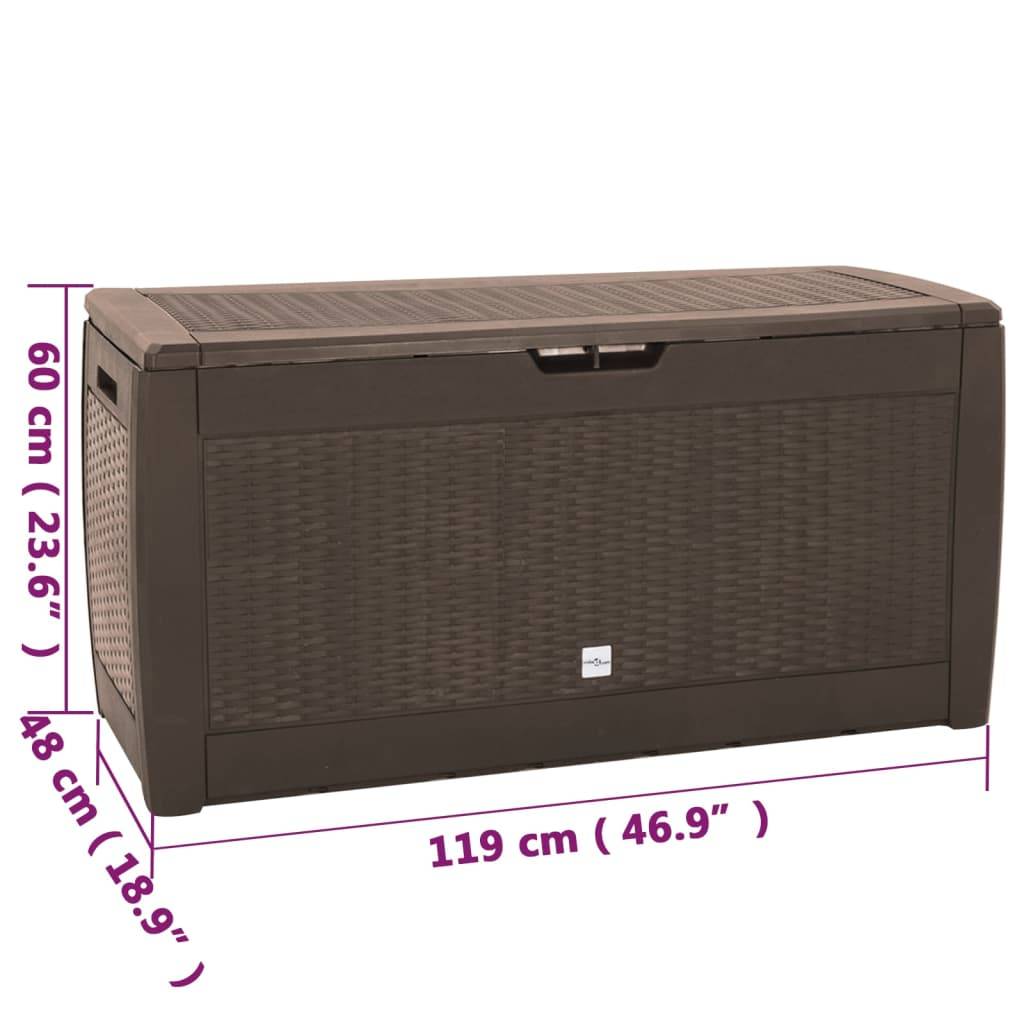vidaXL Gartentruhe Braun 119x48x60 cm Polypropylen