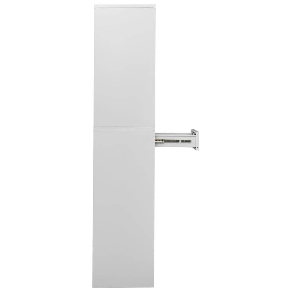vidaXL Büroschrank Hellgrau 90x40x180 cm Stahl und Gehärtetes Glas