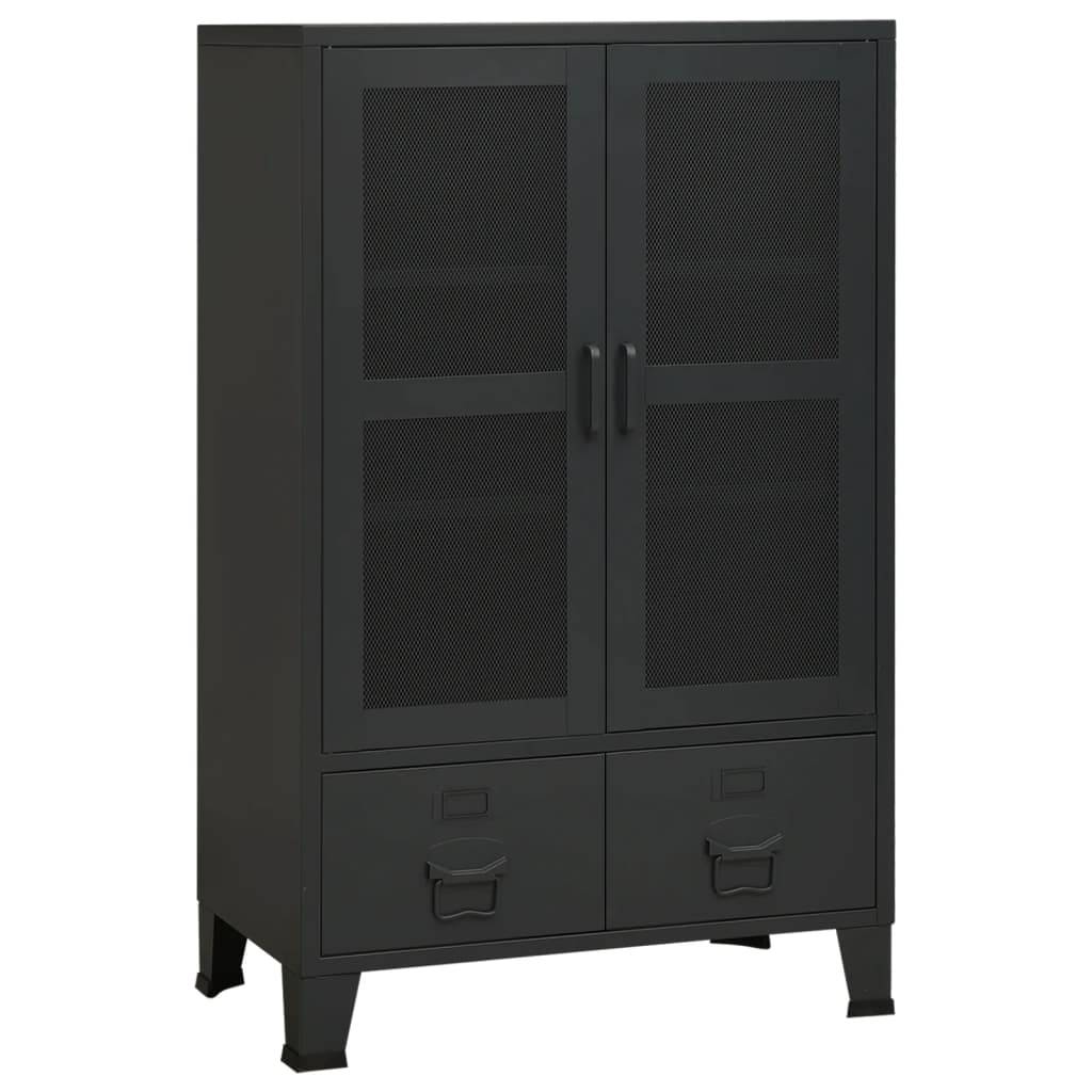 vidaXL Lagerschrank Industrial Schwarz 70x40x115 cm Metall