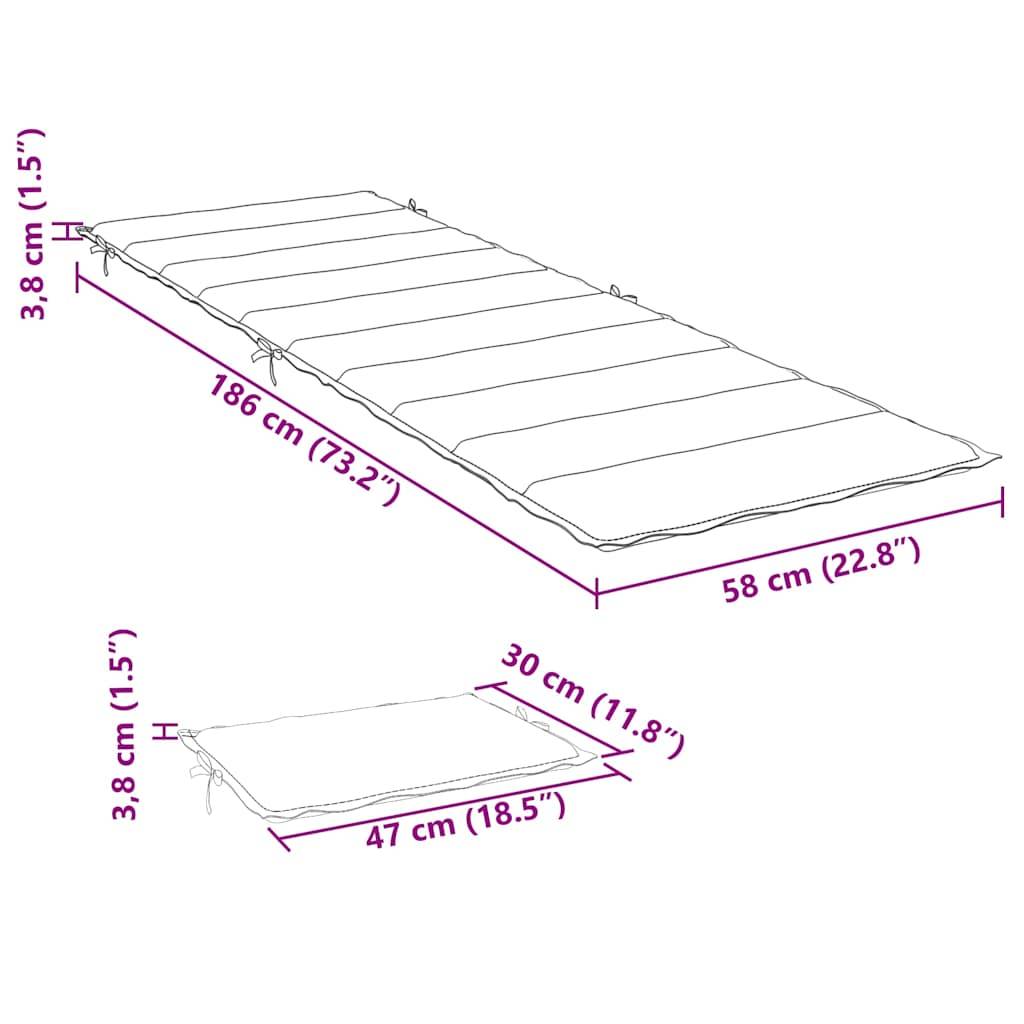 vidaXL Sonnenliegen-Auflage Melange Grün 186x58x4 cm Stoff
