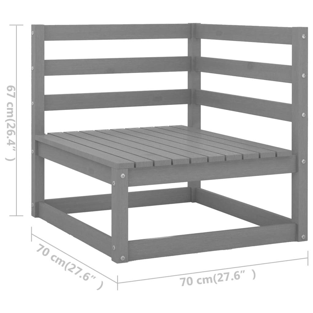 vidaXL 10-tlg. Garten-Lounge-Set Grau Kiefer Massivholz