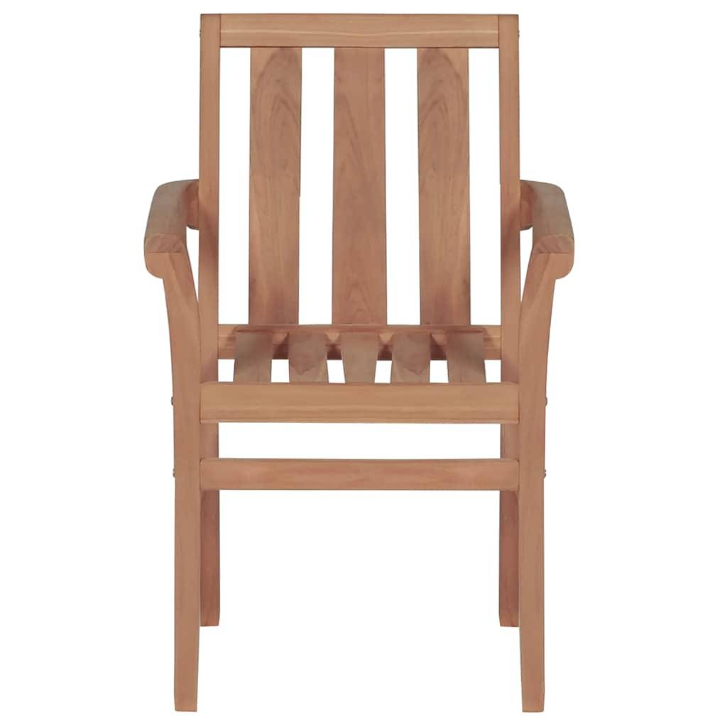 vidaXL Gartenstühle 2 Stk. mit Anthrazit Kissen Massivholz Teak