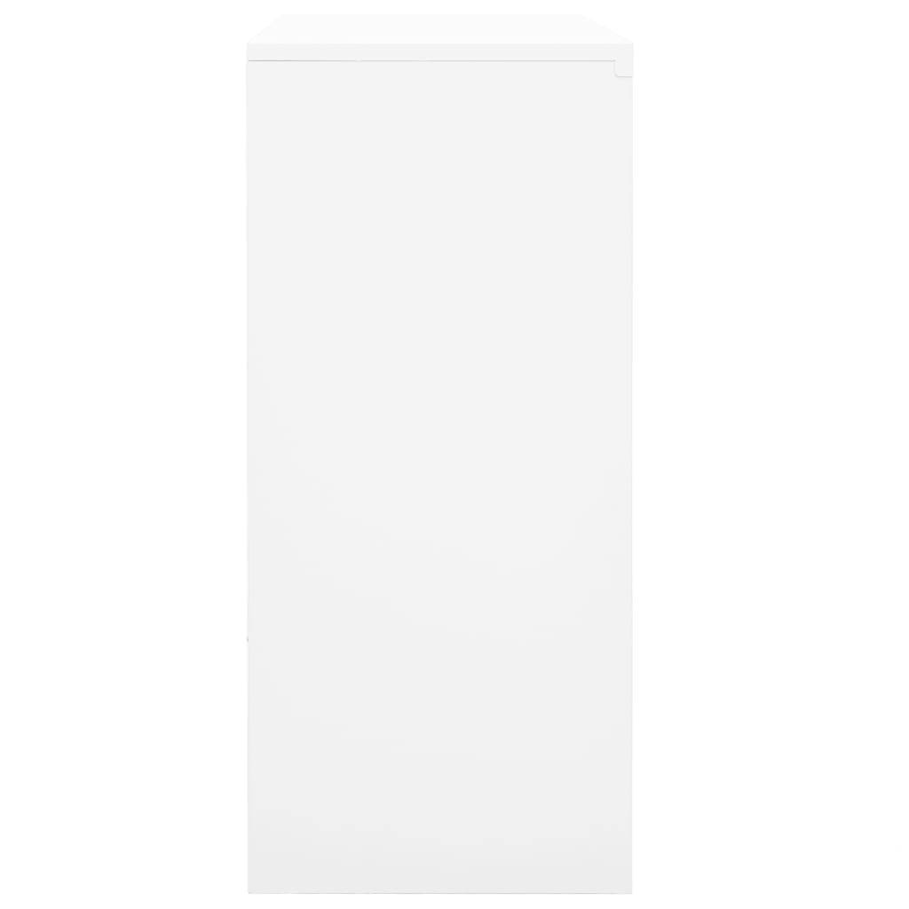 vidaXL Büroschrank mit Schiebetür Weiß 90x40x90 cm Stahl