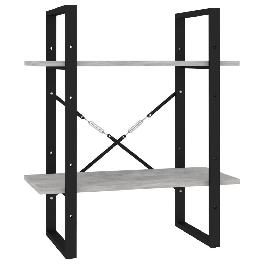 vidaXL Bücherregal 5 Fächer Betongrau 60x30x175 cm Holzwerkstoff