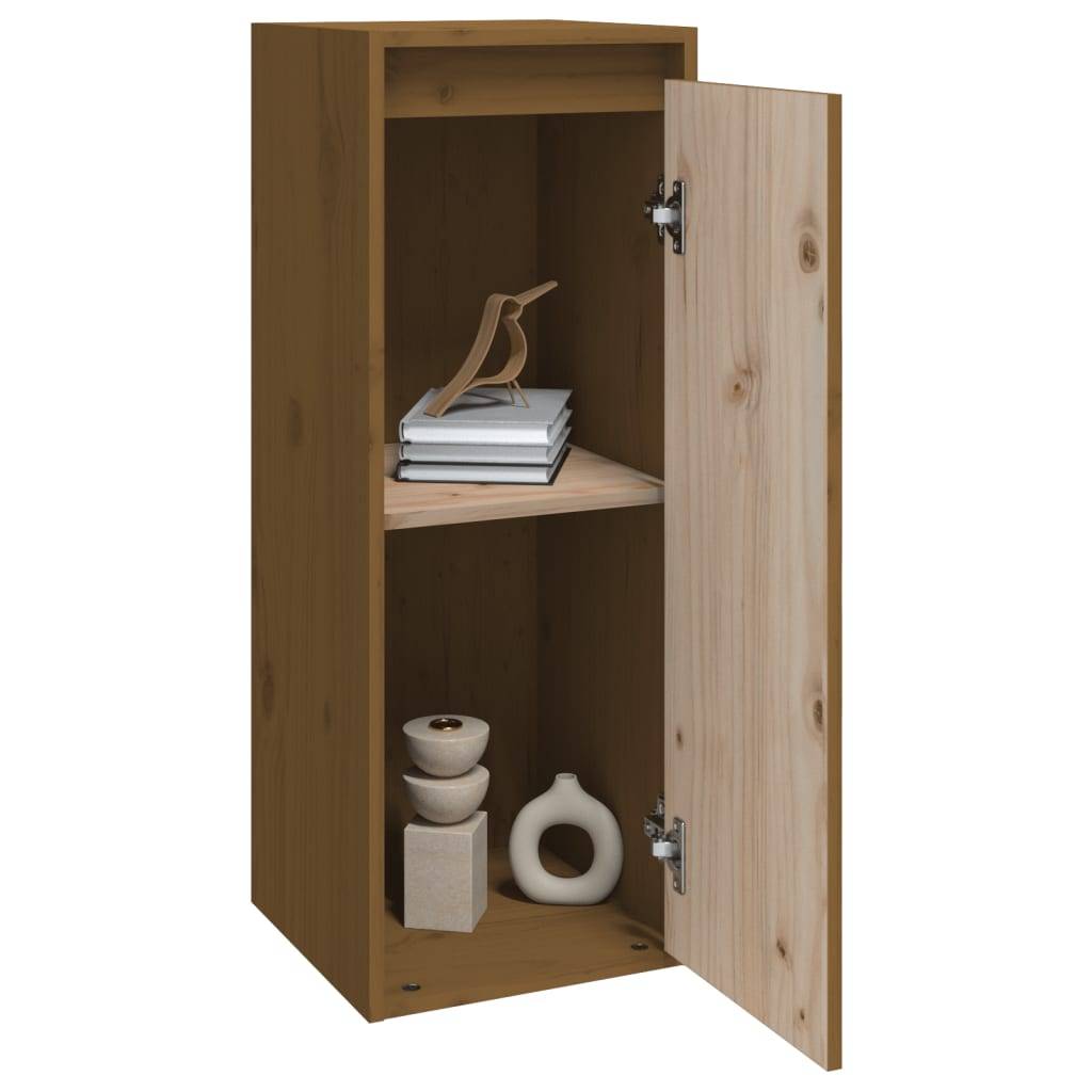 vidaXL Wandschränke 2 Stk. Honigbraun 30x30x80 cm Massivholz Kiefer