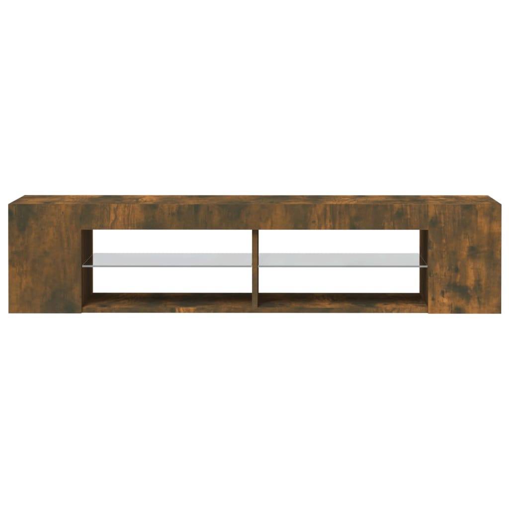 vidaXL TV-Schrank mit LED-Leuchten Räuchereiche 135x39x30 cm