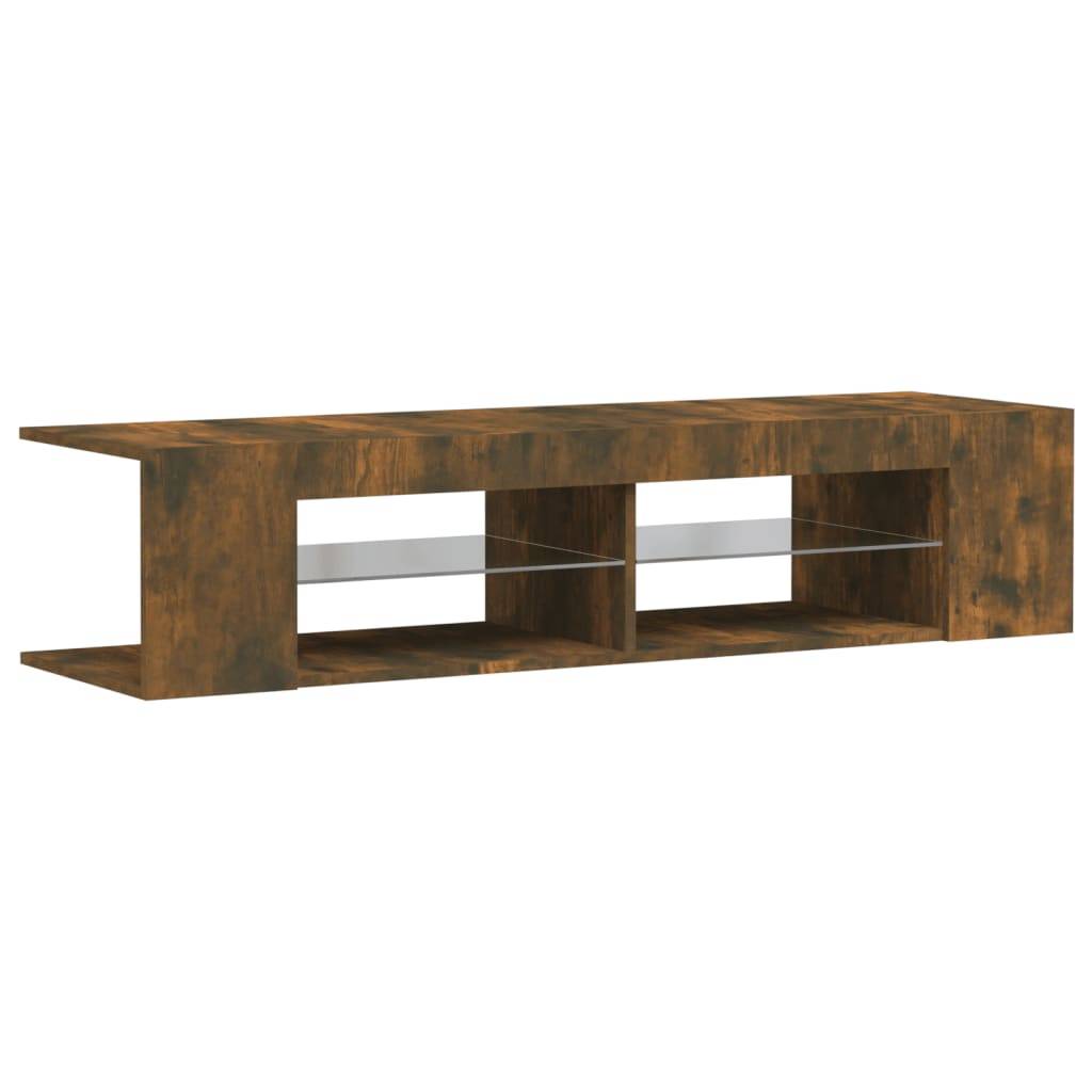 vidaXL TV-Schrank mit LED-Leuchten Räuchereiche 135x39x30 cm