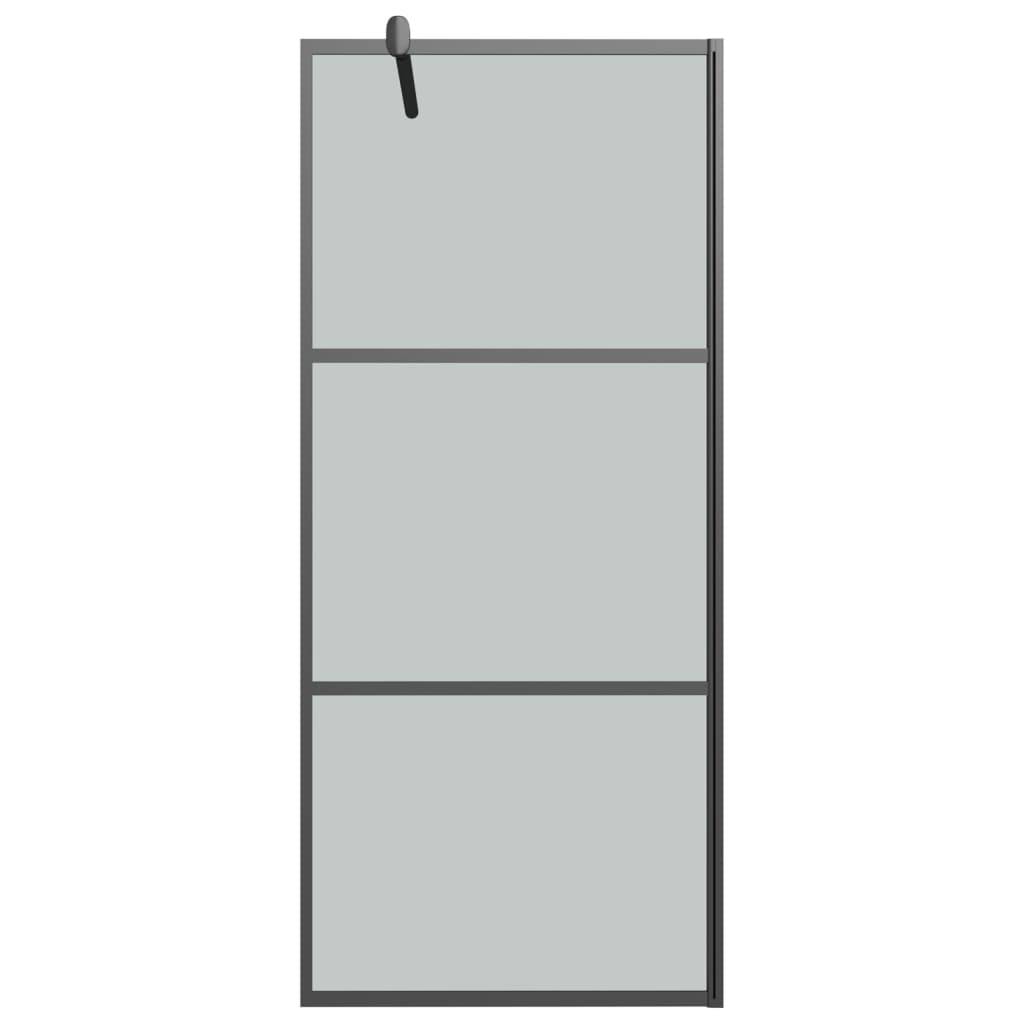 vidaXL Duschwand für Walk-In Dusche 90x195 cm Dunkel ESG Glas Schwarz