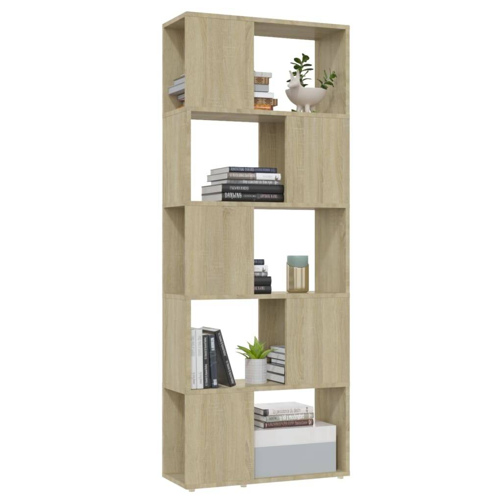 vidaXL Bücherregal Raumteiler Sonoma-Eiche 60x24x155 cm
