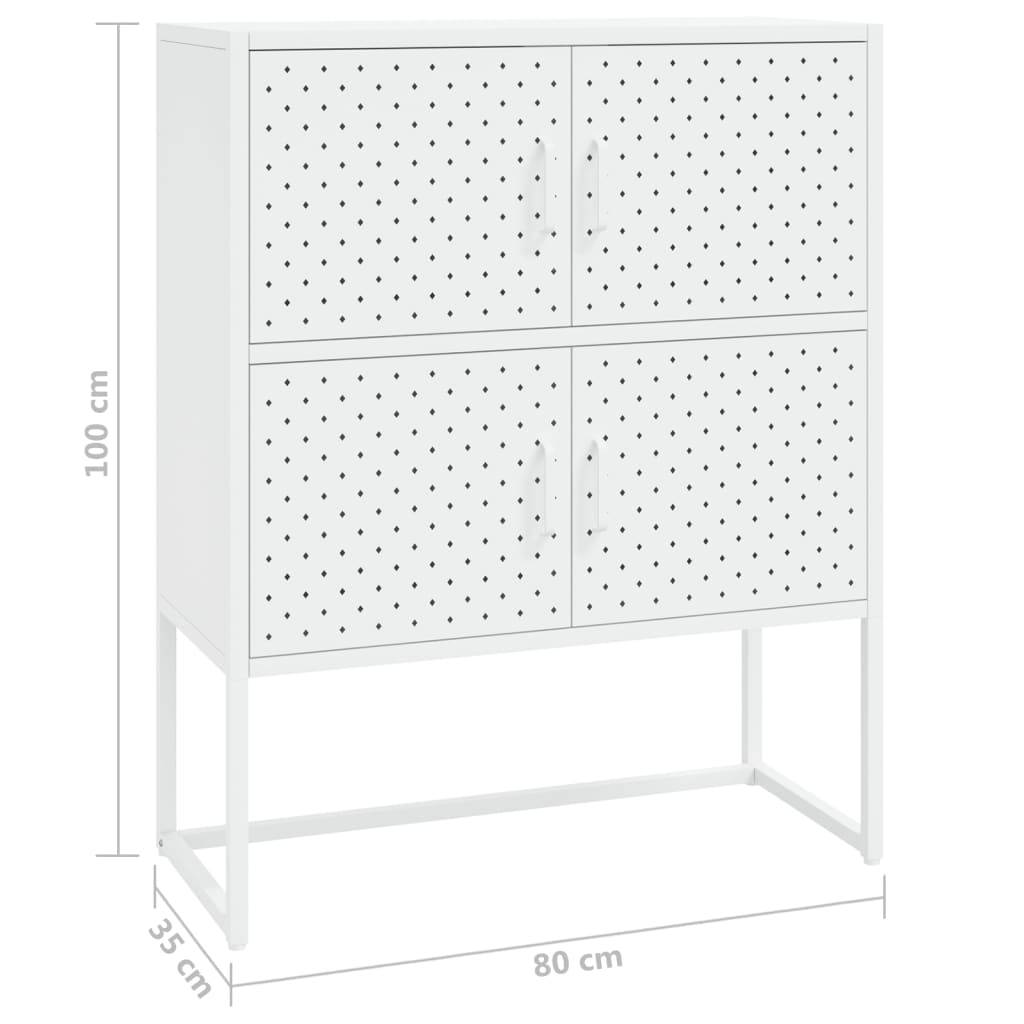 vidaXL Highboard Weiß 80x35x100 cm Stahl