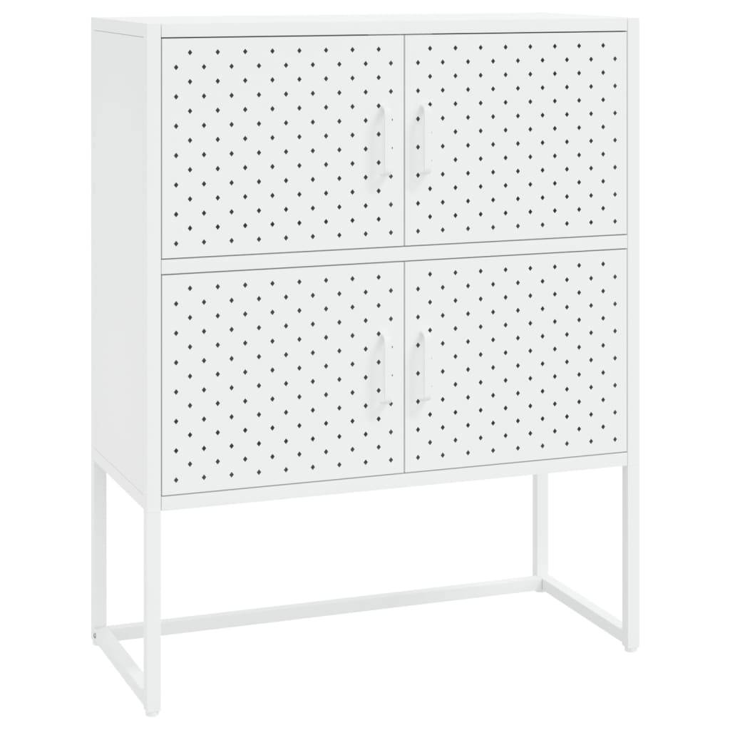 vidaXL Highboard Weiß 80x35x100 cm Stahl