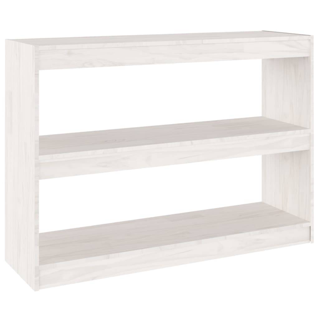 vidaXL Bücherregal Raumteiler Weiß 100x30x71,5 cm Massivholz Kiefer