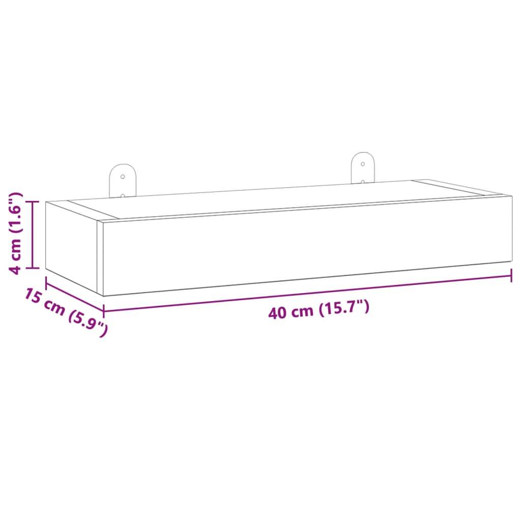 vidaXL Wandregale 2 Stk. 40x15x4 cm Massivholz Teak