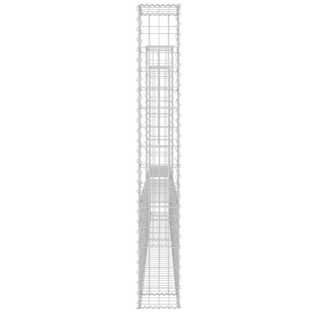 vidaXL Gabionenkorb U-Form mit 3 Säulen Eisen 260x20x150 cm