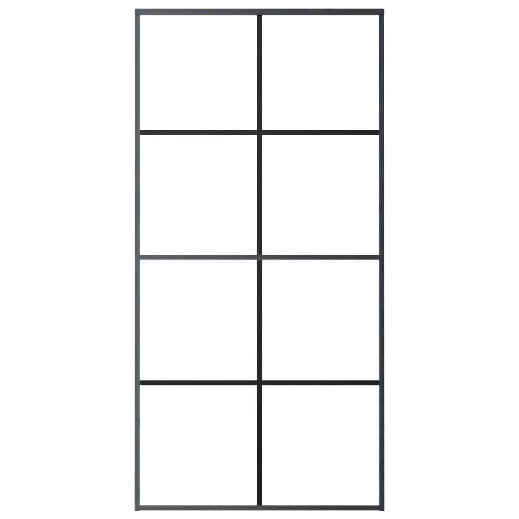 vidaXL Schiebetür Schwarz 102,5x205 cm ESG-Glas und Aluminium