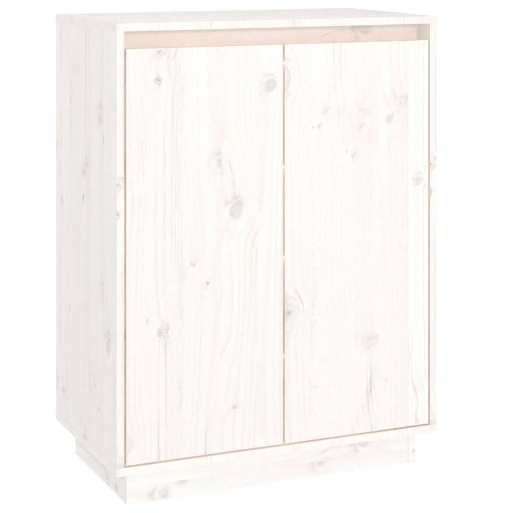 vidaXL Schuhschrank Weiß 60x35x80 cm Massivholz Kiefer