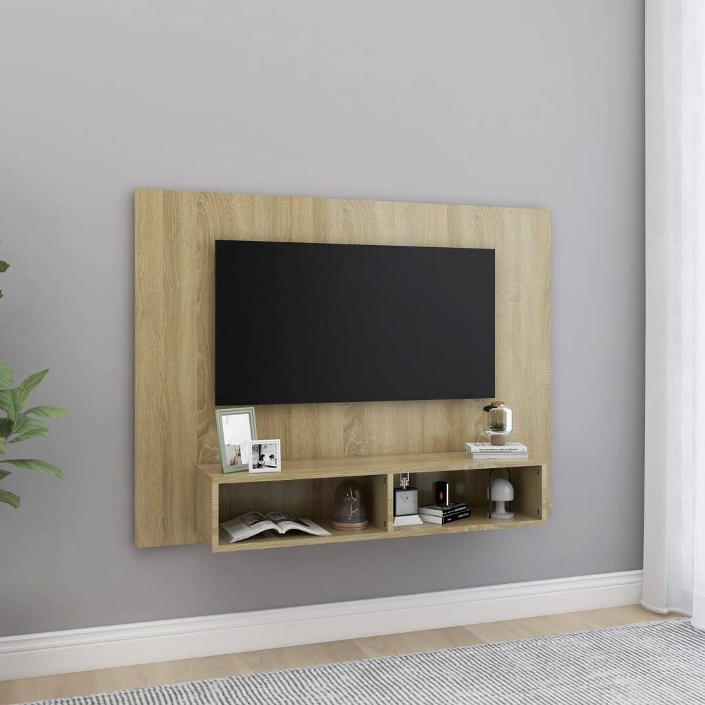 vidaXL TV-Wandschrank Sonoma-Eiche 120x23,5x90 cm Holzwerkstoff
