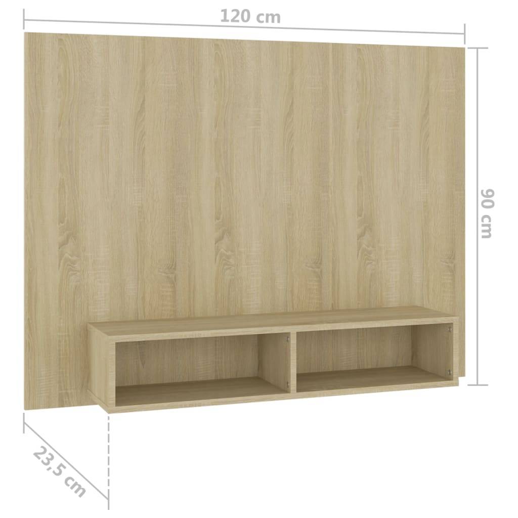 vidaXL TV-Wandschrank Sonoma-Eiche 120x23,5x90 cm Holzwerkstoff