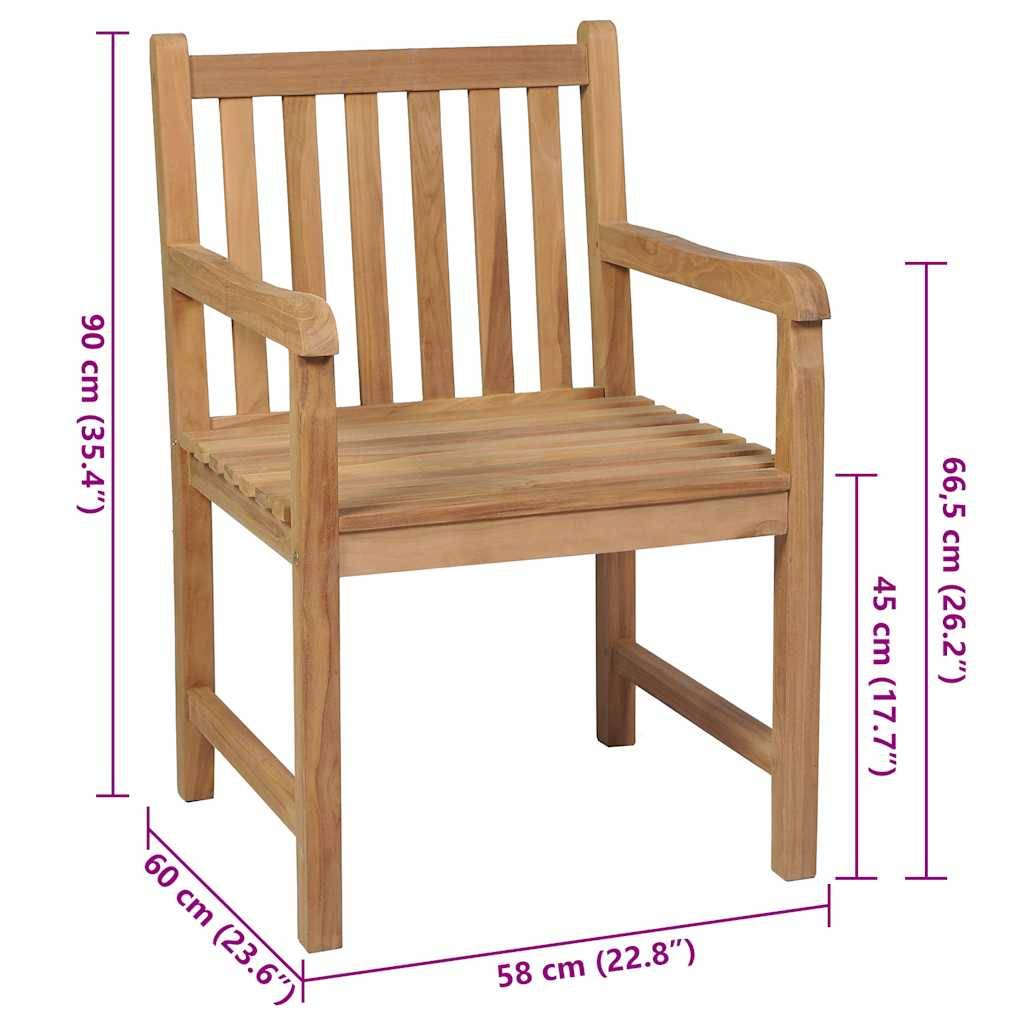 vidaXL Gartenstühle 6 Stk. mit Anthrazit Kissen Massivholz Teak