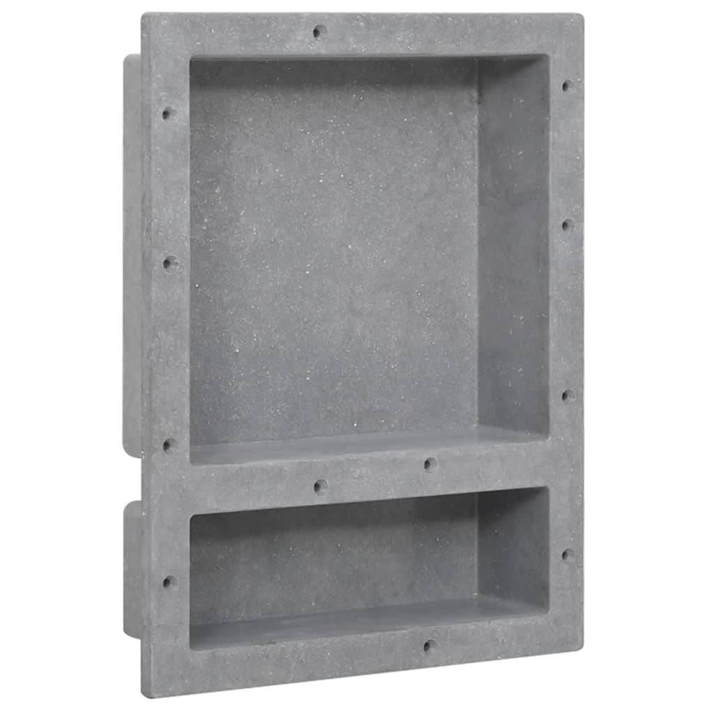 vidaXL Duschnische mit 2 Fächern Mattgrau 41x51x10 cm