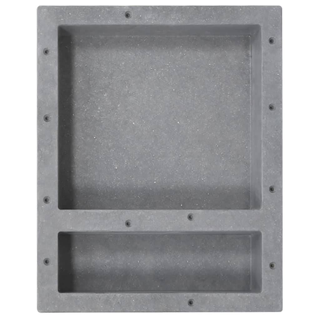 vidaXL Duschnische mit 2 Fächern Mattgrau 41x51x10 cm