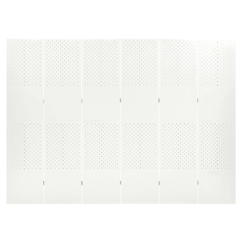 vidaXL 6-tlg. Raumteiler Weiß 240x180 cm Stahl