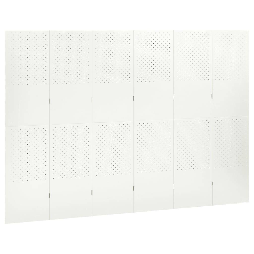 vidaXL 6-tlg. Raumteiler Weiß 240x180 cm Stahl