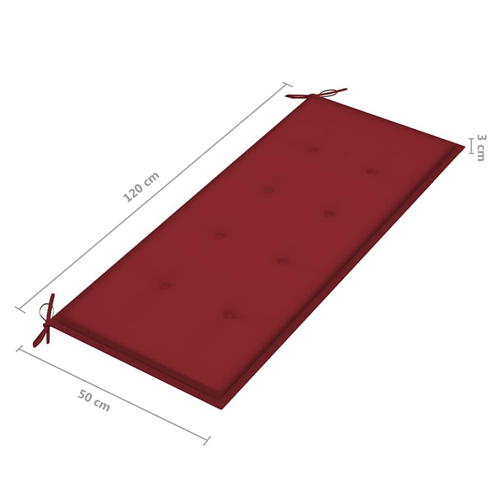 vidaXL Klappbare Gartenbank mit Auflage 118 cm Bambus
