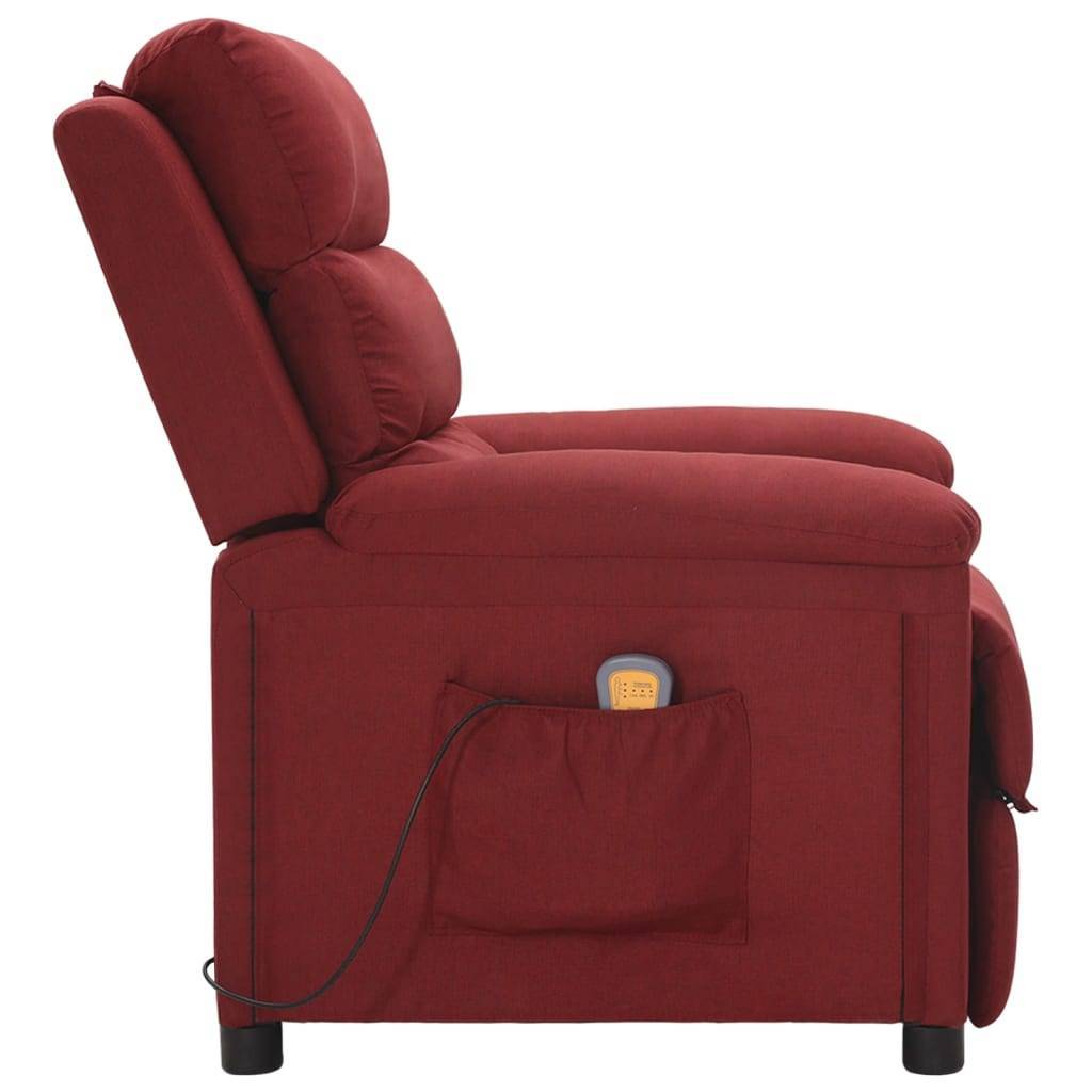 vidaXL Massagesessel Weinrot Stoff