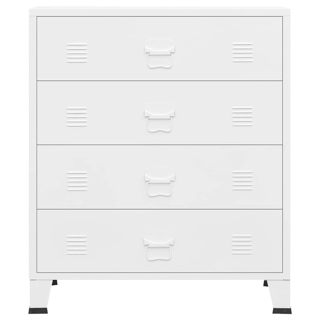 vidaXL Industrial Kommode mit Schubladen Weiß 78x40x93 cm Metall