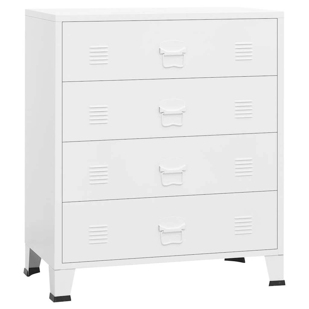 vidaXL Industrial Kommode mit Schubladen Weiß 78x40x93 cm Metall
