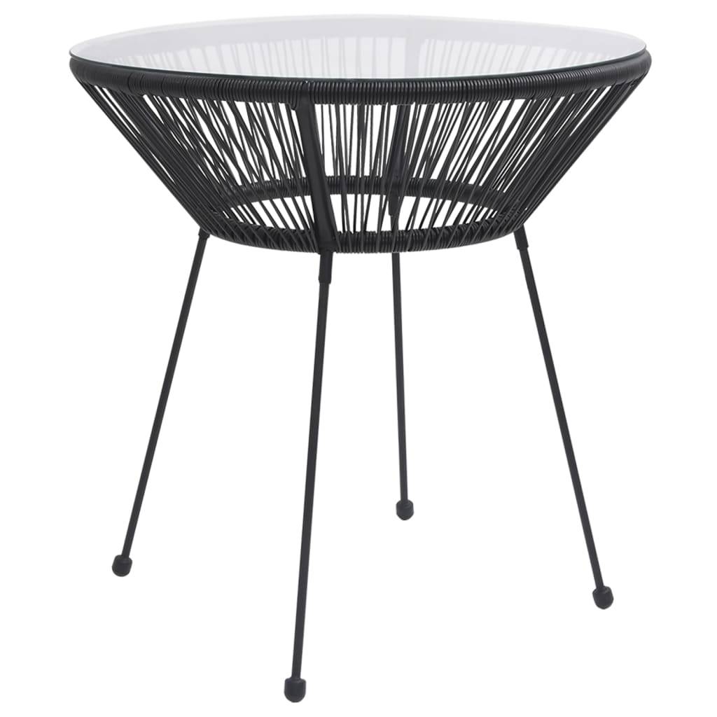 vidaXL 5-tlg. Garten-Essgruppe PVC Rattan Schwarz