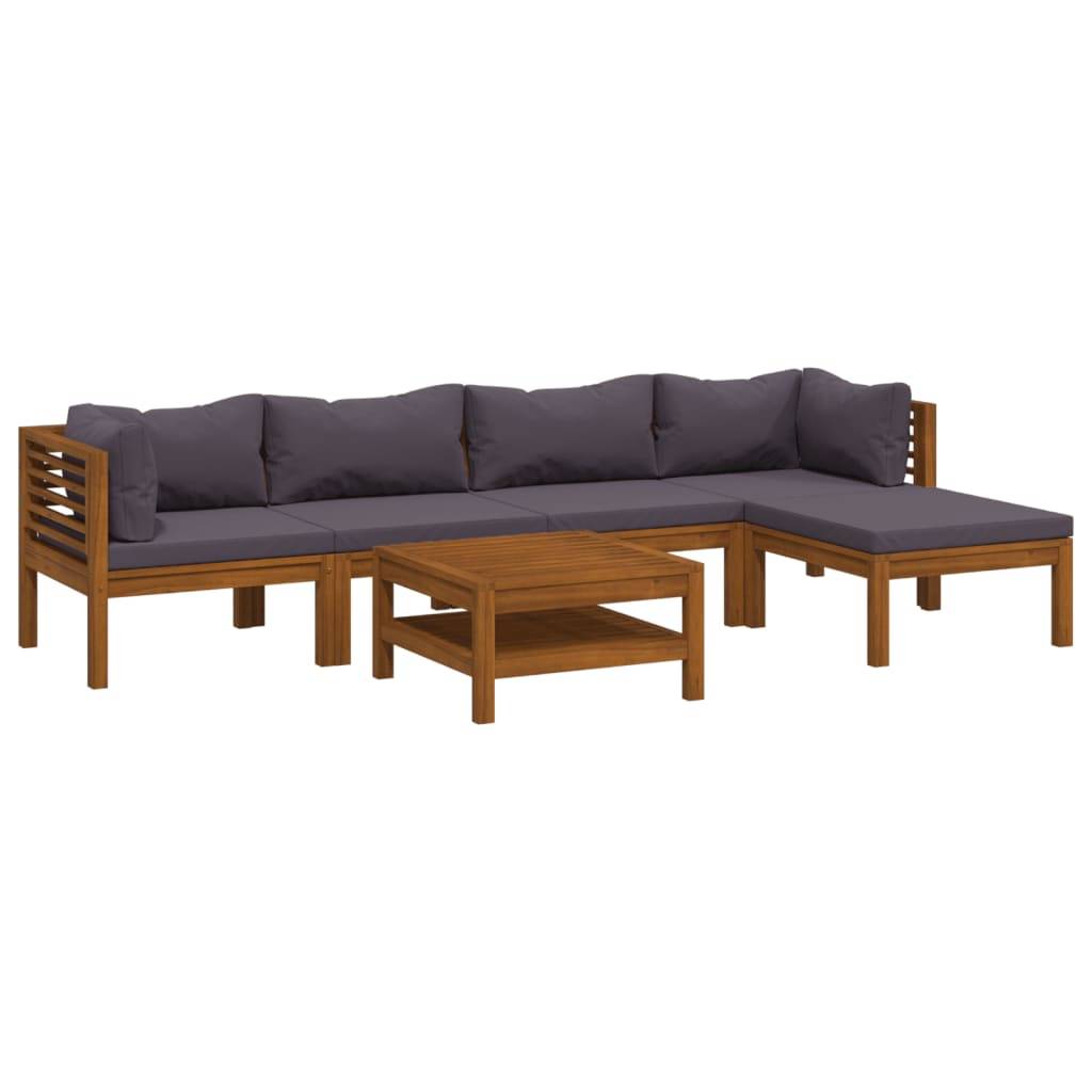 vidaXL 7-tlg. Garten-Lounge-Set mit Auflage Massivholz Akazie