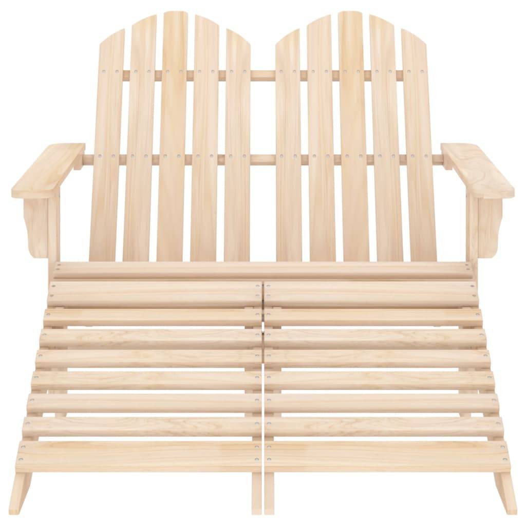 vidaXL Adirondack-Gartenbank 2-Sitzer mit Fußteil Tannenholz