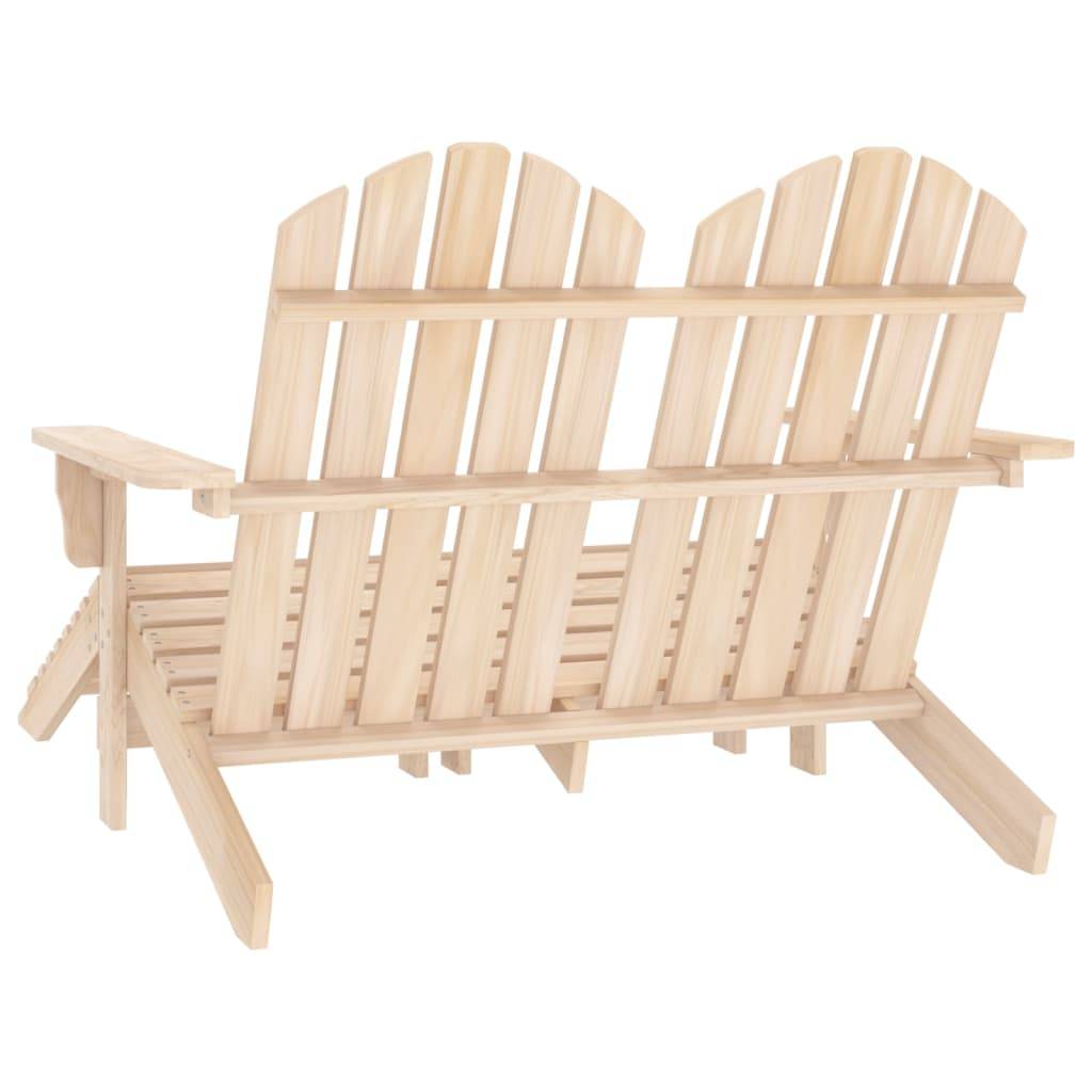 vidaXL Adirondack-Gartenbank 2-Sitzer mit Fußteil Tannenholz