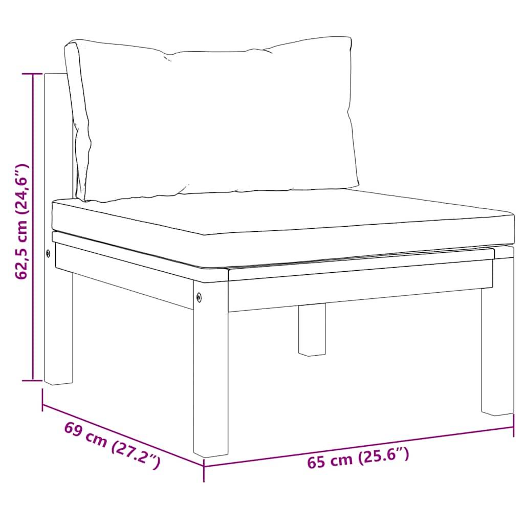 vidaXL 2-tlg. Garten-Sofagarnitur mit Cremeweißen Kissen Akazienholz