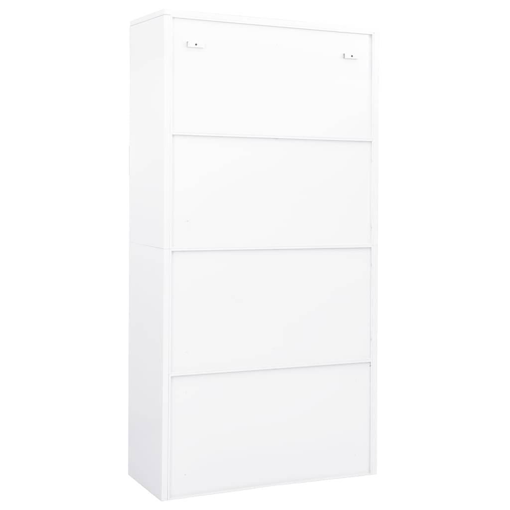 vidaXL Büroschrank Weiß 90x40x180 cm Stahl