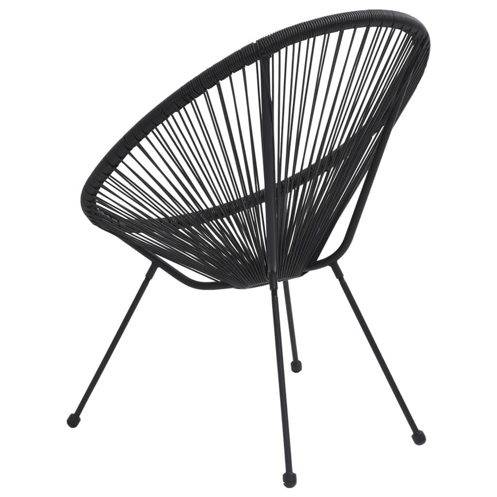 vidaXL Moon-Gartenstühle 2 Stk. Rattan Schwarz
