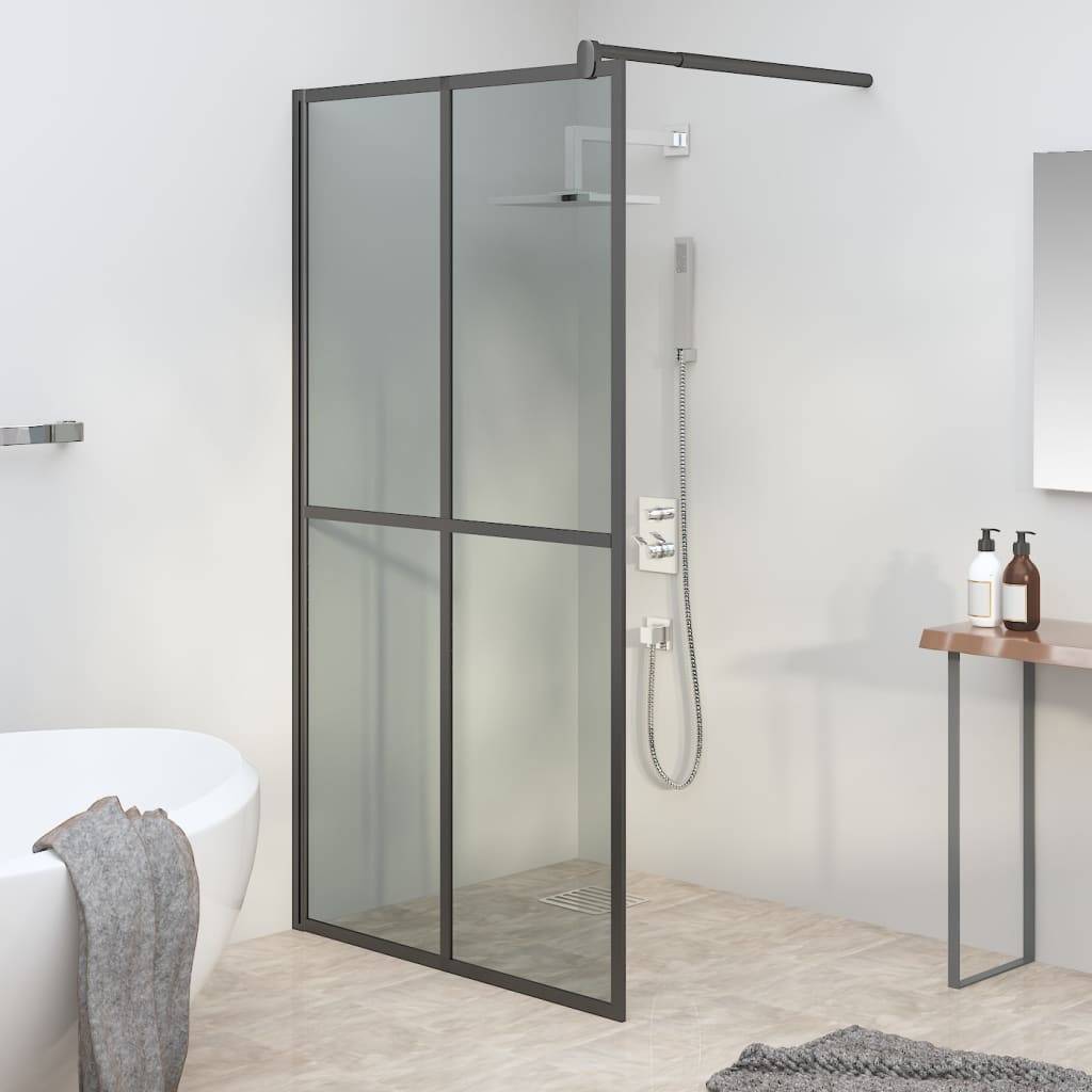 vidaXL Duschwand für Walk-in Dusche 118x190 cm Dunkles Sicherheitsglas