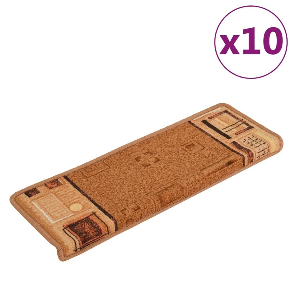 vidaXL Stufenmatten Selbstklebend 10 Stk. 65x21x4 cm Beige