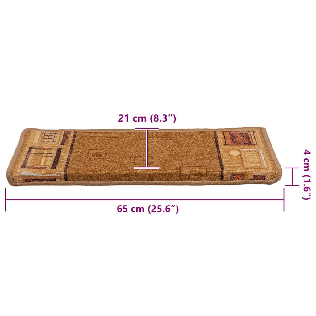 vidaXL Stufenmatten Selbstklebend 10 Stk. 65x21x4 cm Beige