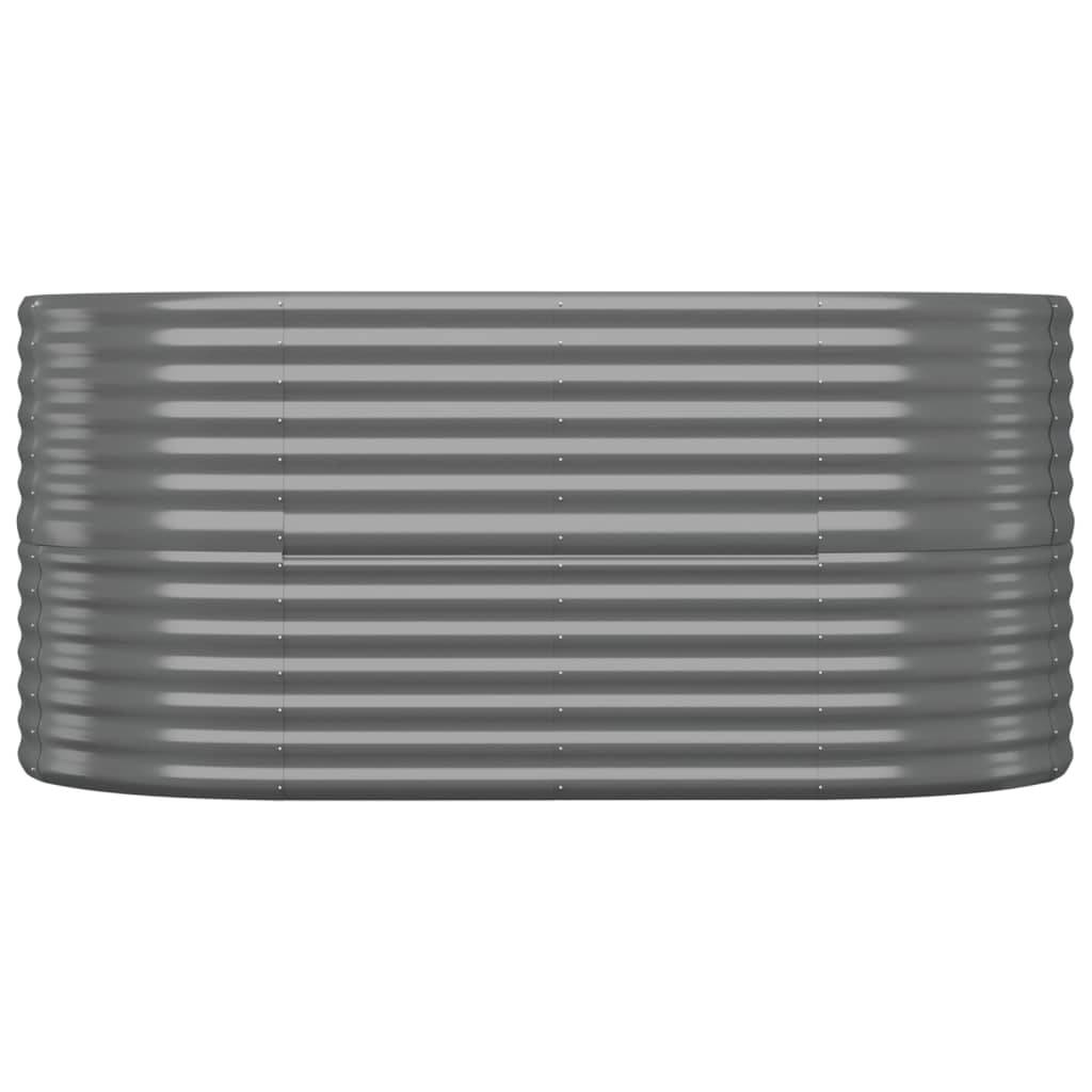 vidaXL Hochbeet Pulverbeschichteter Stahl 152x80x68 cm Grau