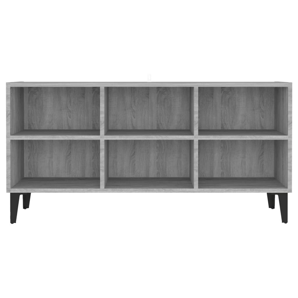 vidaXL TV-Schrank mit Metallbeinen Grau Sonoma 103,5x30x50 cm