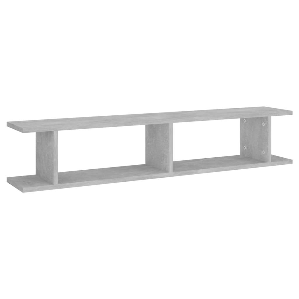 vidaXL Wandregale 2 Stk. Betongrau 105x18x20 cm Holzwerkstoff
