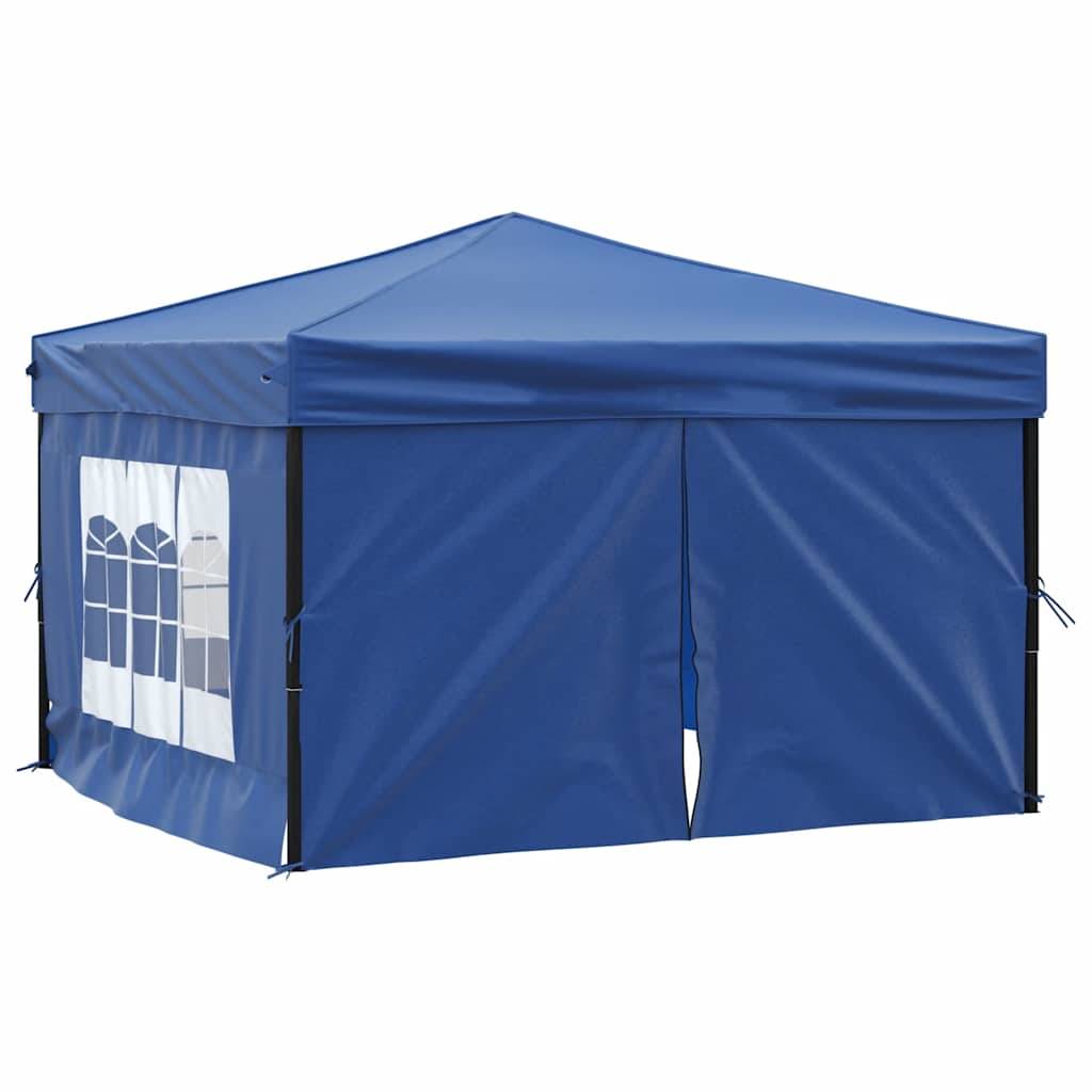 vidaXL Partyzelt Faltbar mit Seitenwänden Blau 3x3 m